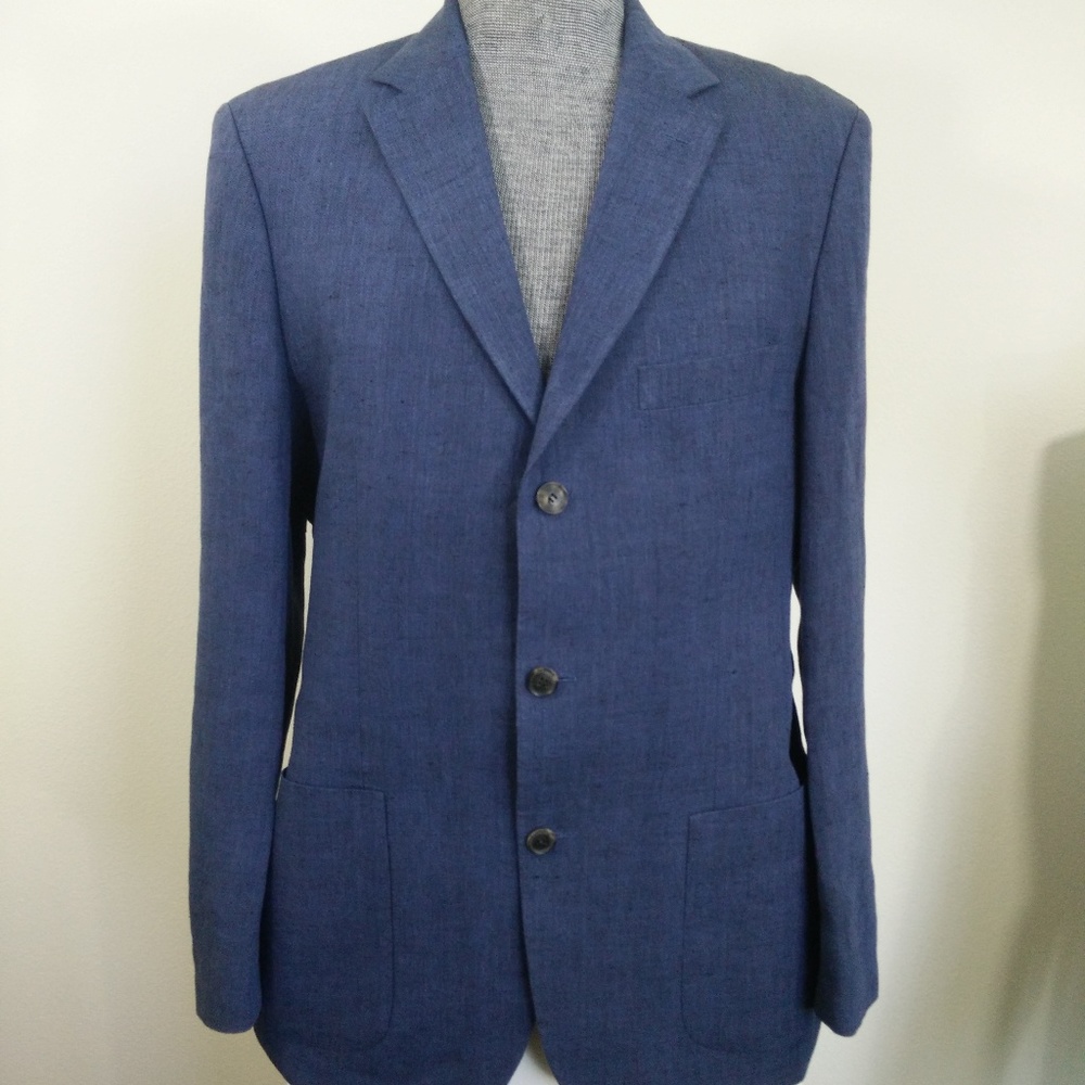 Hugo Boss Italy 100% Pure Linen Blazer Jacket 42R - Picture 1 of 8